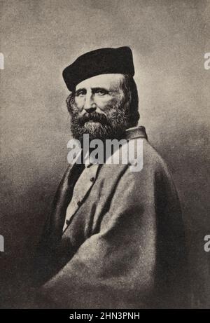 Porträt von Giuseppe Garibaldi. 1860s Giuseppe Maria Garibaldi (1807 – 1882) war ein italienischer General, Patriot und Republikaner. Er trug zur Ita bei Stockfoto