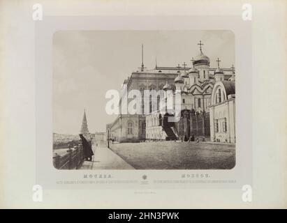 Vintage-Foto eines Teils des Grand Palais und der Kathedrale der Verkündigung im Kreml. 1860s Stockfoto