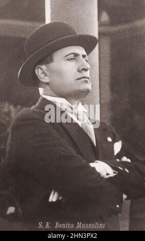 Vintage-Foto von Benito Mussolini. Juni 1930 Benito Amilcare Andrea Mussolini (1883–1945) war ein italienischer Politiker und Journalist, der gegründet und geleitet hat Stockfoto