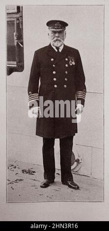 Vintage-Foto von Kapitän Edward Smith, Kommandant der Titanic. April 1912 Edward John Smith RD RNR (1850. – 15. April 1912) war ein britisches Marinebüro Stockfoto