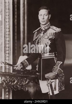 Seine Majestät König Georg VI. Von Großbritannien. 1940s George VI. (Albert Frederick Arthur George; 1895 – 1952) war König des Vereinigten Königreichs und der Domi