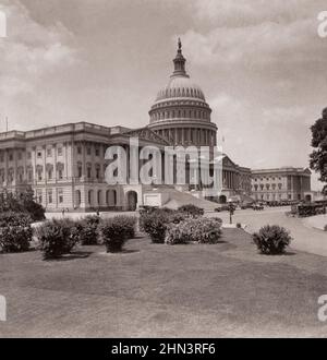 Vintage-Foto des Kapitols der Vereinigten Staaten, dem imposantesten Gebäude in Amerika, Washington, D.C. USA. 1926 Stockfoto