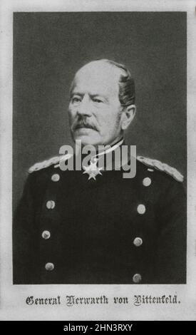 Oldtimer-Porträt von General Herwarth von Bittenfeld. 1870 Karl Eberhard Herwarth von Bittenfeld (1796 – 1884) war ein preußischer Feldmarschall (Generalfel Stockfoto