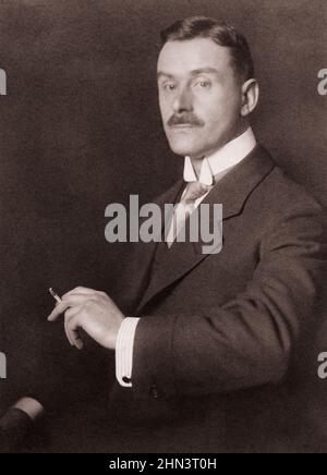 Vintage-Foto von Thomas Mann. 1910 Paul Thomas Mann (1875–1955) war ein deutscher Romancier, Kurzgeschichtenautor, Sozialkritiker, Philanthropist, Essayist, Ein Stockfoto