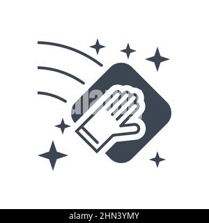 Symbol für die Reinigung der Vektorglyphensymbole Stock Vektor