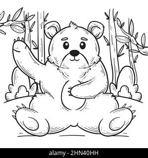 Handgezeichnete Bärenumrissdarstellung Vektordarstellung. Stock Vektor