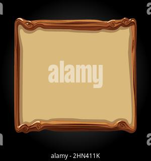 Holzbrett Vorlage, leeres Banner für das Spiel. Stock Vektor