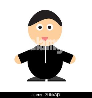 Männlicher Geschäftsmann im einfachen flachen Stil. Cartoon Geschäftsmann isoliert auf weißem Hintergrund. Erfolgreicher Mann in einem Anzug. Vektor-Avatar Stock Vektor