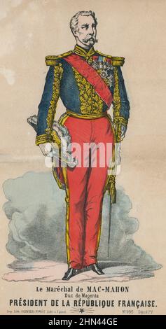 Marie Edme Patrice Maurice de Mac-Mahon (1808-1893), duque de Magenta, mariscal de Francia, presidente de la República francesa. Grabado de 1890. Stockfoto