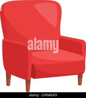 Roter Sessel auf weißem Hintergrund, Vektorgrafik Stock Vektor