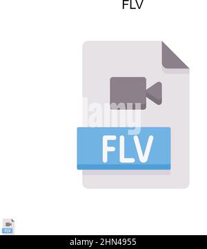 Einfaches FLV-Vektorsymbol. Illustration Symbol Design-Vorlage für Web mobile UI-Element. Stock Vektor