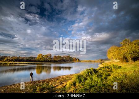 Landschaft am Stausee von Tillot, Rouvres-sous-Meilly, Burgund, Frankreich Stockfoto