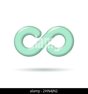 3D DevOps Software-Entwicklung Operationen Unendlichkeit Symbol. Realistische Cartoon-Programmierer Verwaltung System Lebenszyklus Qualität. Codierungsgebäude Stock Vektor