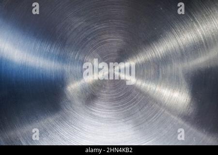 Gebürstetes, kreisförmiges Metall - Hintergrund Stockfoto