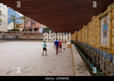 Die Wasserquellen von Polop de la Marina, Alicante, Gemeinde Valencia. Stockfoto