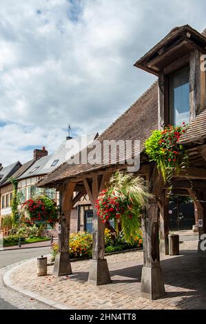 Die Markthalle von Lyon-la-forêt, Normandie, Frankreich Stockfoto