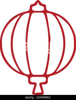 Laterne Umriss Symbol isoliert auf weißem Hintergrund Stock Vektor