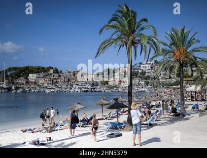 Ile de Majorque, Plage, Site Remarquables, marais salants, Port et phares, grottes, bateaux, vie locale, moulins, palmiers, Touristisme, Côte rocheuse Stockfoto