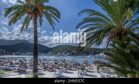 Ile de Majorque, Plage, Site Remarquables, marais salants, Port et phares, grottes, bateaux, vie locale, moulins, palmiers, Touristisme, Côte rocheuse Stockfoto