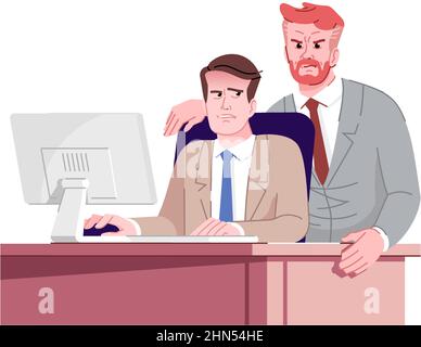 Neue Mitarbeiter coachen halbflache RGB-Farbvektordarstellung Stock Vektor