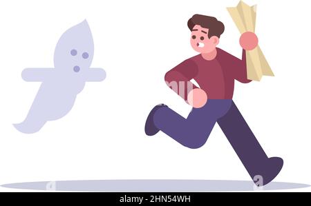 Haunted House Besuch semi-flach RGB-Farbe Vektor Illustration Stock Vektor