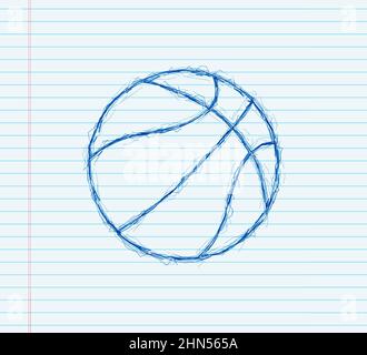 Basketball-Sketch-Symbol. Basketball-, Mannschaftsspiel- und Sportkonzept. Vektorgrafik Stock Vektor