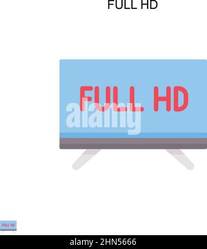 Einfaches Full hd-Vektorsymbol. Illustration Symbol Design-Vorlage für Web mobile UI-Element. Stock Vektor