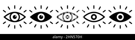 Augen Icon Set einfaches Design Stock Vektor