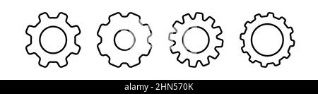 Zahnräder Icon Set einfaches Design Stock Vektor
