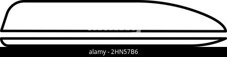 Dach Kofferraum Auto Box Abdeckung für Reisen trägt Auto Kontur Kontur Linie Symbol schwarz Farbe Vektor Illustration Bild dünn flach Stil einfach Stock Vektor