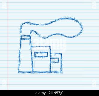 Fabriklinie Symbol, Industrial Skizze Zeichen. Vektorgrafik Stock Vektor
