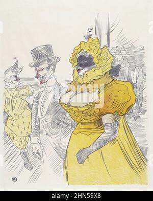 Affiche Au Bal des Etudiants (1900). Antike Vintage-Kunst von Henri Toulouse-Lautrec. Stockfoto