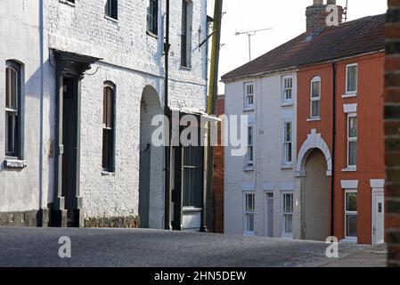 Straße in der Stadt Caistor, West Lindsey, Lincolnshire, England Stockfoto