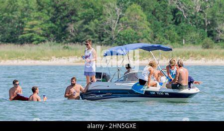 Sag Harbour Boat Party Stockfoto