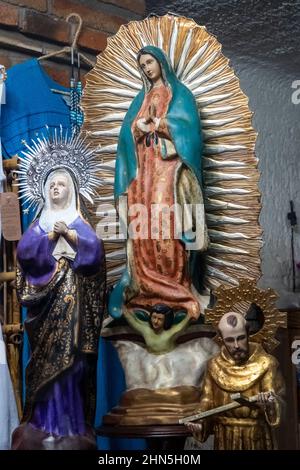 Eine Statue der Jungfrau Maria. San Blas, Nayarit, Mexiko. Stockfoto