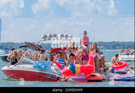 Sag Harbour Boat Party Stockfoto