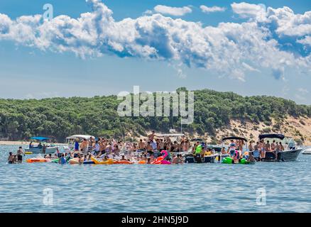 Sag Harbour Boat Party Stockfoto
