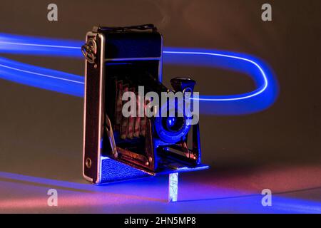 AGFA Anastigmat Jgestar - alte Vintage Analogkamera, Mittelformat mit langer Zeit Expsoure Stockfoto