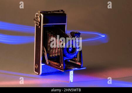 AGFA Anastigmat Jgestar - alte Vintage Analogkamera, Mittelformat mit langer Zeit Expsoure Stockfoto