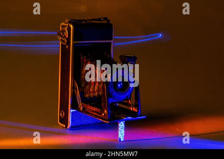 AGFA Anastigmat Jgestar - alte Vintage Analogkamera, Mittelformat mit langer Zeit Expsoure Stockfoto