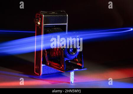 AGFA Anastigmat Jgestar - alte Vintage Analogkamera, Mittelformat mit langer Zeit Expsoure Stockfoto