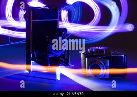 AGFA Anastigmat Jgestar - alte Vintage Analogkamera, Mittelformat mit langer Zeit Expsoure Stockfoto