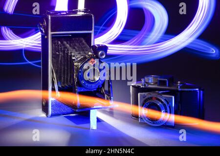 AGFA Anastigmat Jgestar - alte Vintage Analogkamera, Mittelformat mit langer Zeit Expsoure Stockfoto
