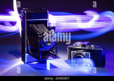AGFA Anastigmat Jgestar - alte Vintage Analogkamera, Mittelformat mit langer Zeit Expsoure Stockfoto