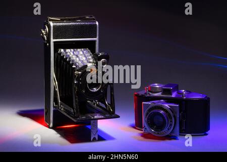 AGFA Anastigmat Jgestar - alte Vintage Analogkamera, Mittelformat mit langer Zeit Expsoure Stockfoto