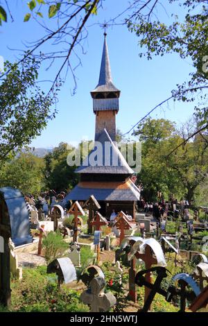 September 8 2021 - Ieud, Rumänien: Alte Holzkirche aus dem Dorf Ieud im Landkreis Maramures Stockfoto
