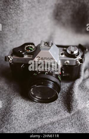 Canon AE 1 Vintage-Filmkamera 35 mm. Stockfoto