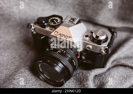 Canon AE 1 Vintage-Filmkamera 35 mm. Stockfoto