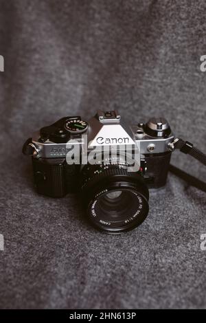 Canon AE 1 Vintage-Filmkamera 35 mm. Stockfoto