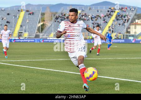 Empoli, Italien. 13th. Februar 2022. Henrique Dalbert (Cagliari Calcio) während des FC Empoli gegen Cagliari Calcio, italienische Fußballserie A Spiel in Empoli, Italien, Februar 13 2022 Quelle: Independent Photo Agency/Alamy Live News Stockfoto